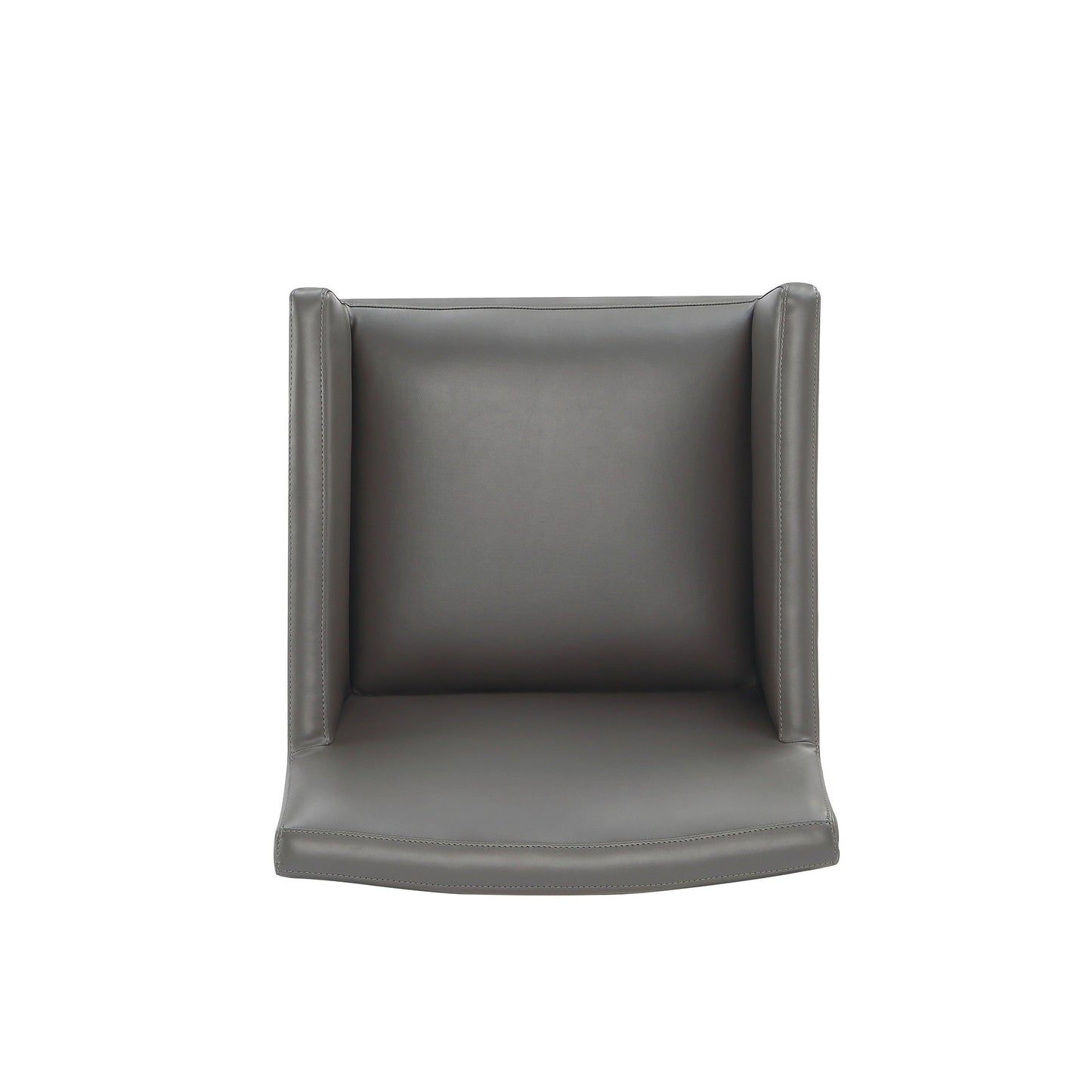 Anna Square Faux Leather Dining Arm Chair in Pewter (set of 2) - Ornate Home