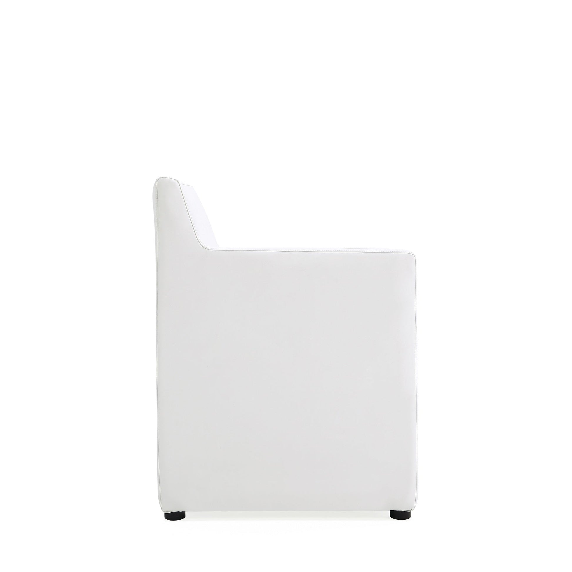 Anna Square Faux Leather Dining Armchair in Cream - Ornate Home