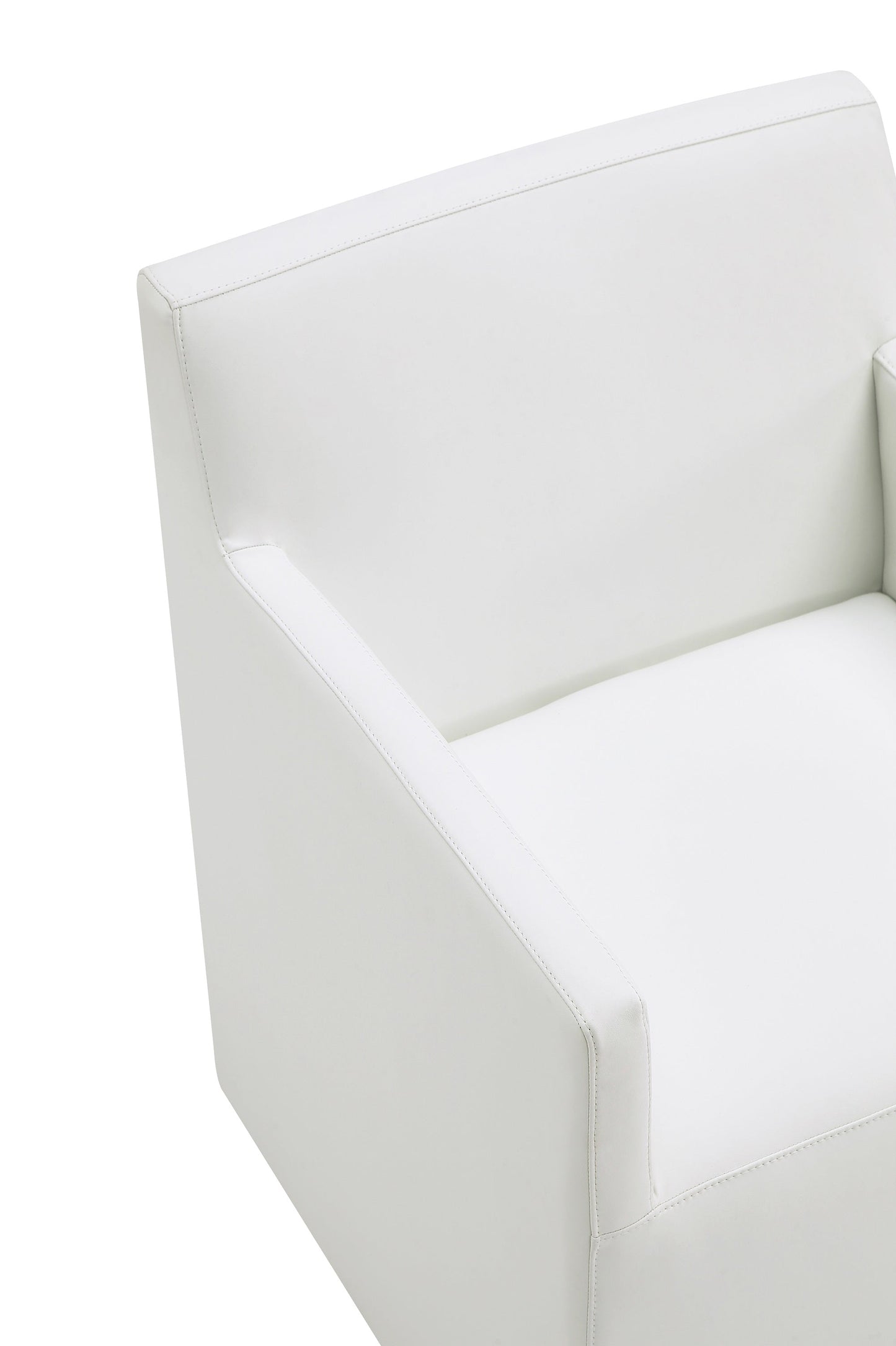 Anna Square Faux Leather Dining Armchair in Cream (set of 2) - Ornate Home