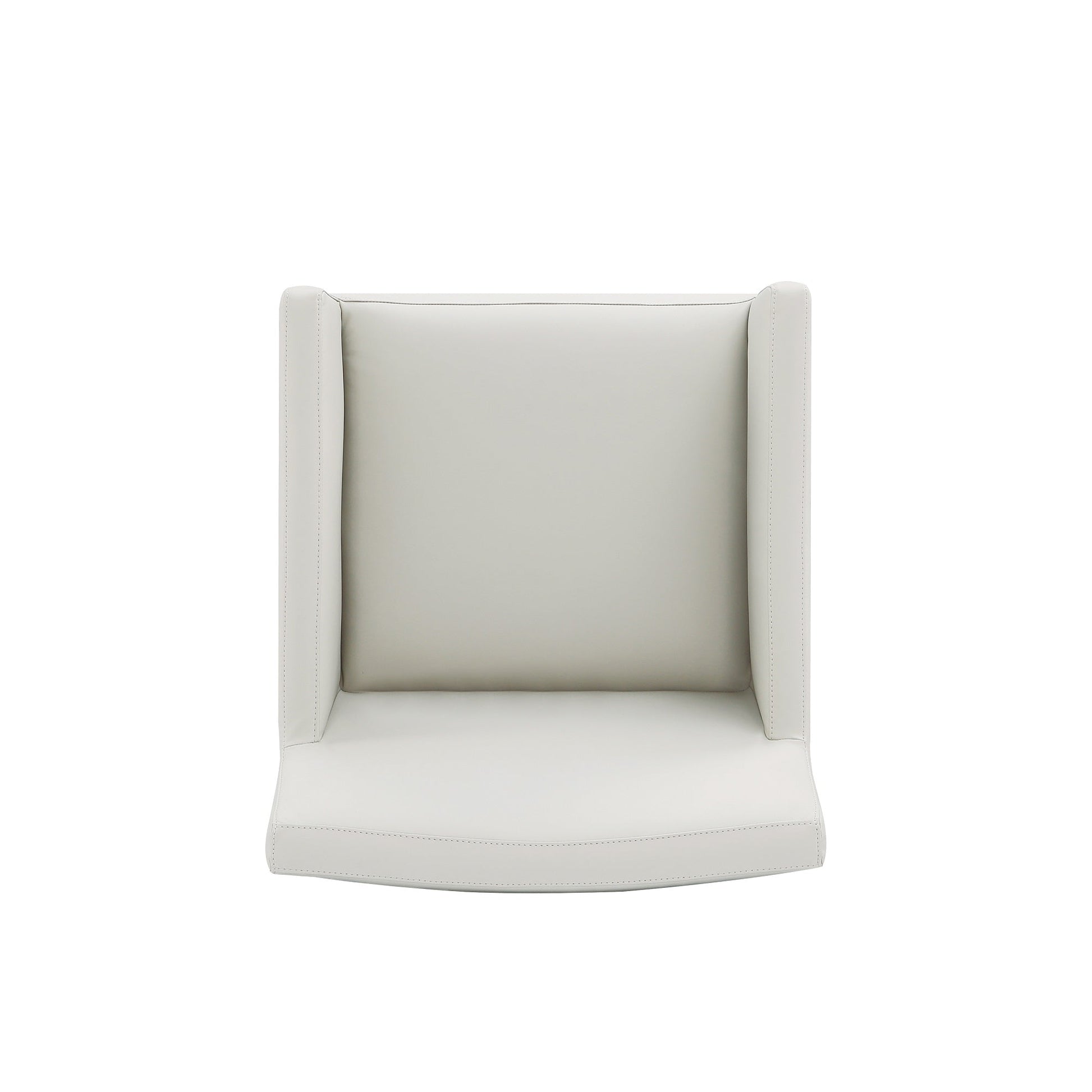 Anna Square Faux Leather Dining Armchair in Light Stone Grey - Ornate Home