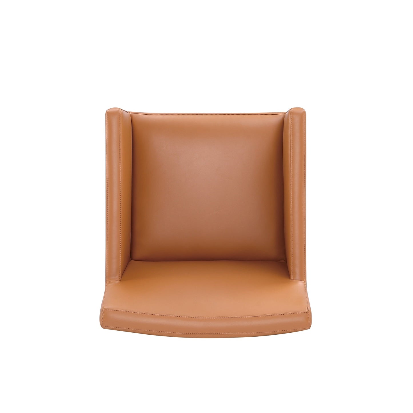 Anna Square Faux Leather Dining Armchair in Saddle - Ornate Home