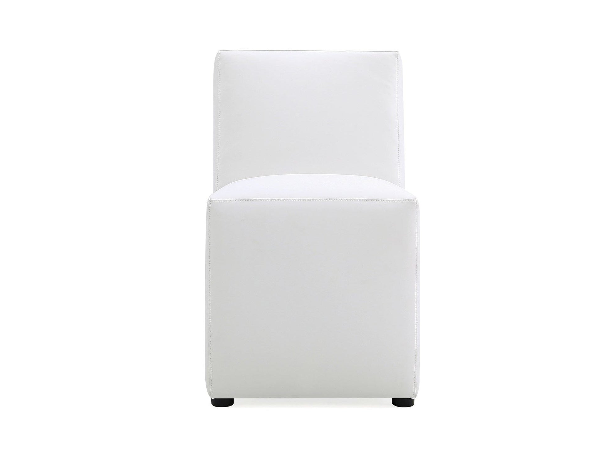 Anna Square Faux Leather Dining Chair in Cream - Ornate Home