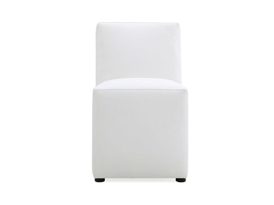 Anna Square Faux Leather Dining Chair in Cream - Ornate Home