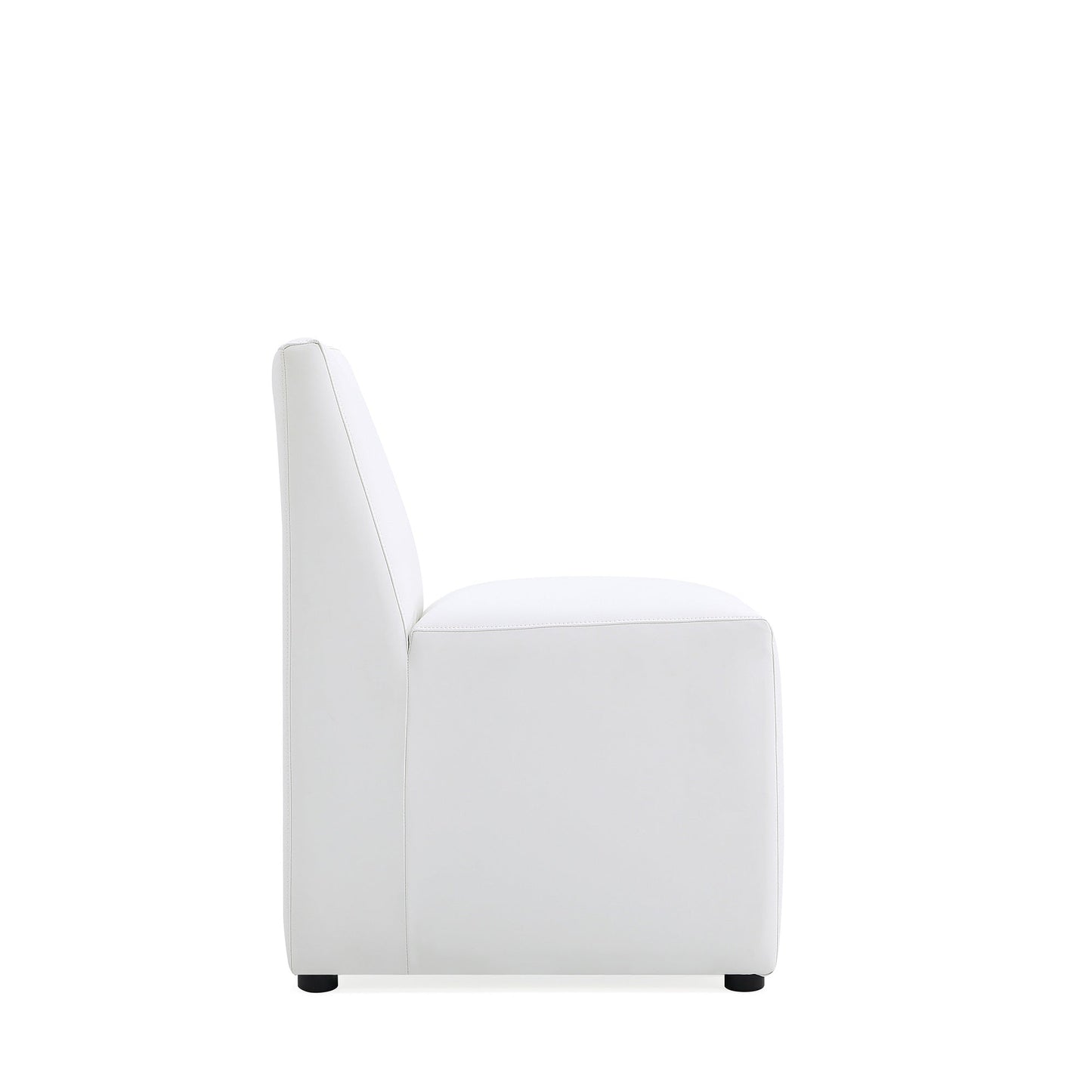 Anna Square Faux Leather Dining Chair in Cream - Ornate Home