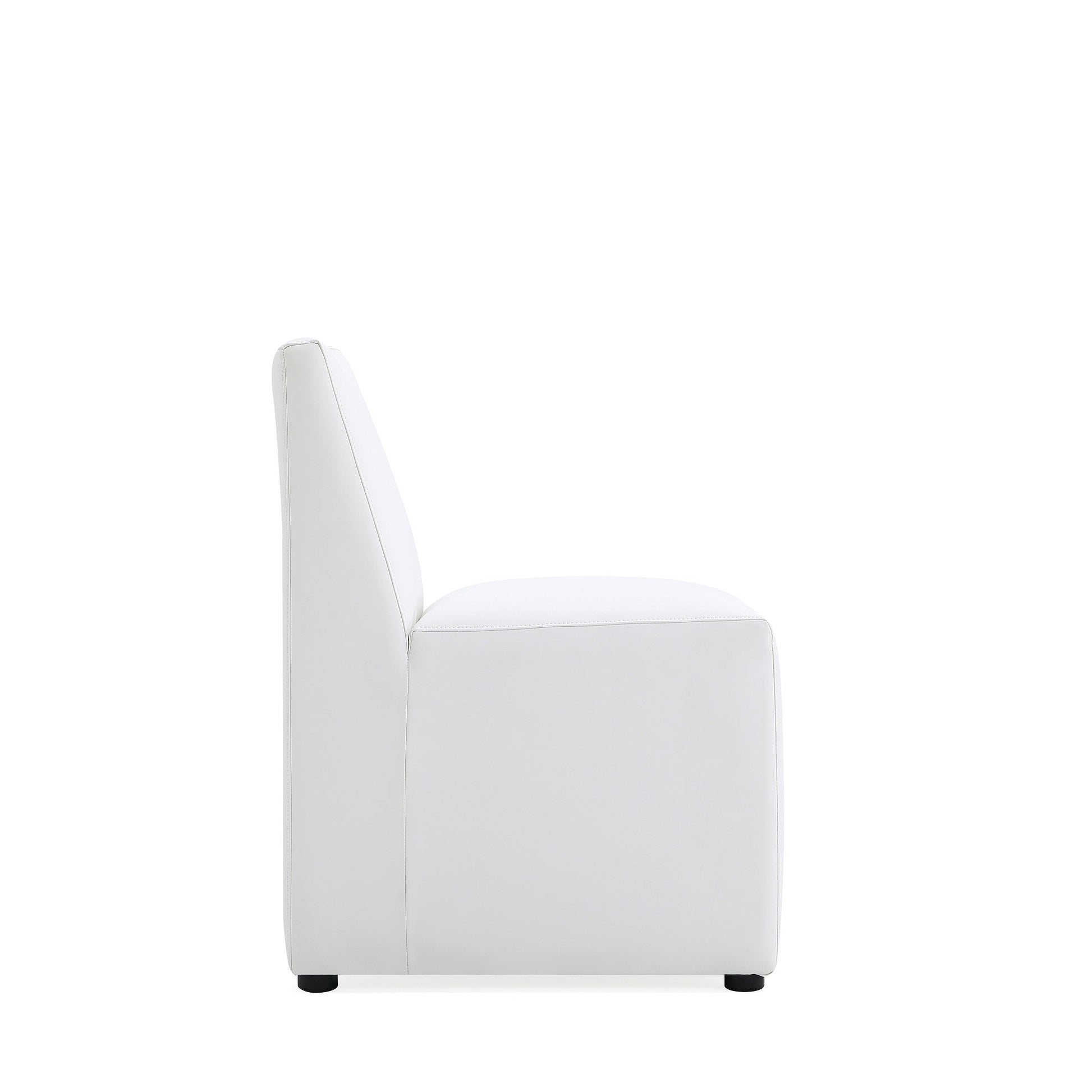 Anna Square Faux Leather Dining Chair in Cream - Ornate Home