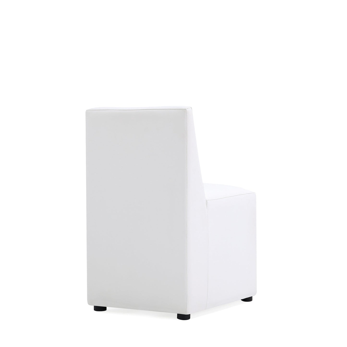 Anna Square Faux Leather Dining Chair in Cream (set of 2) - Ornate Home