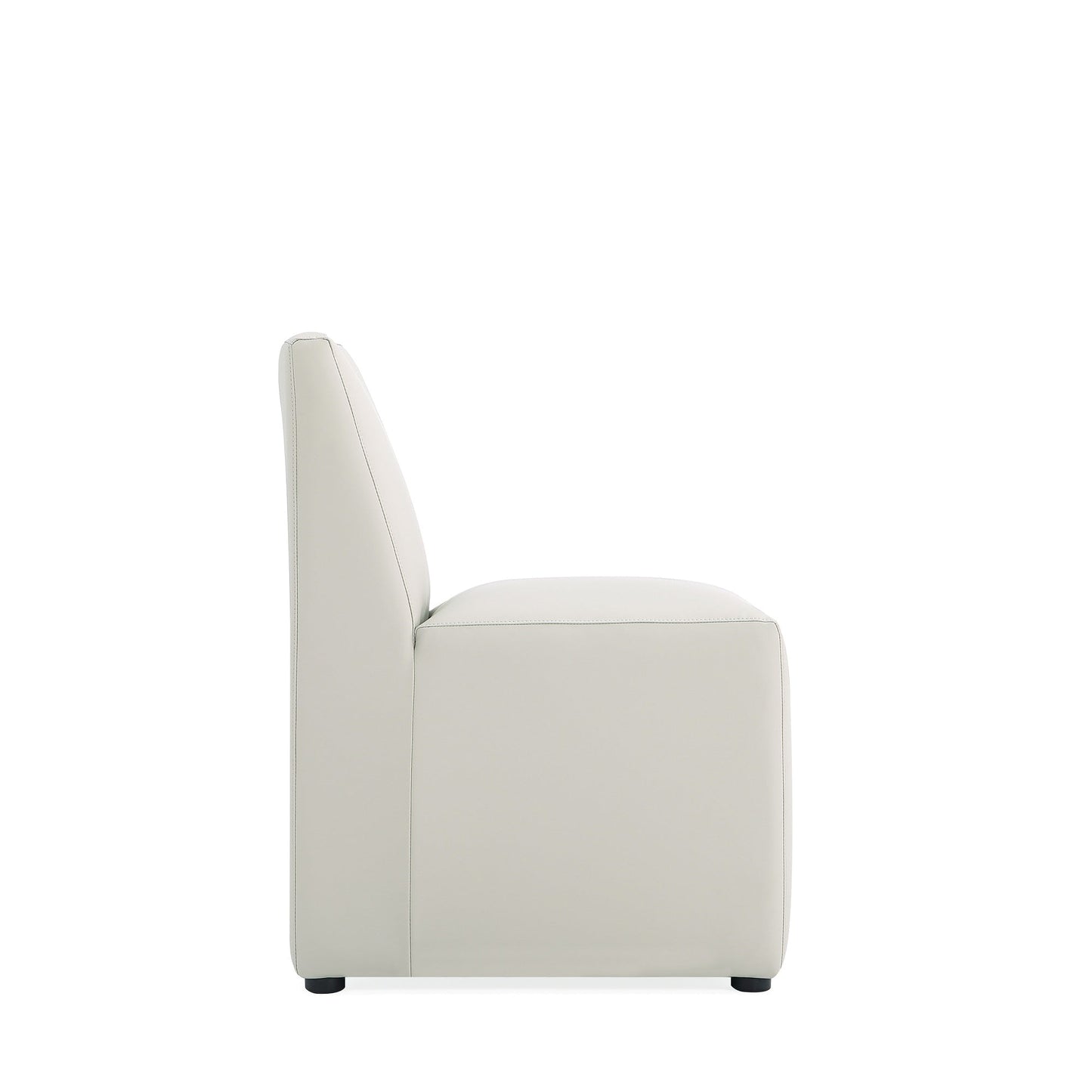 Anna Square Faux Leather Dining Chair in Light Stone Grey - Ornate Home