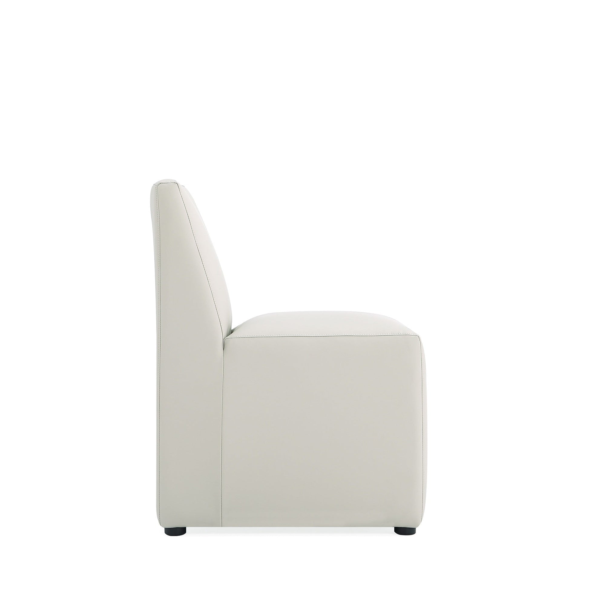 Anna Square Faux Leather Dining Chair in Light Stone Grey - Ornate Home