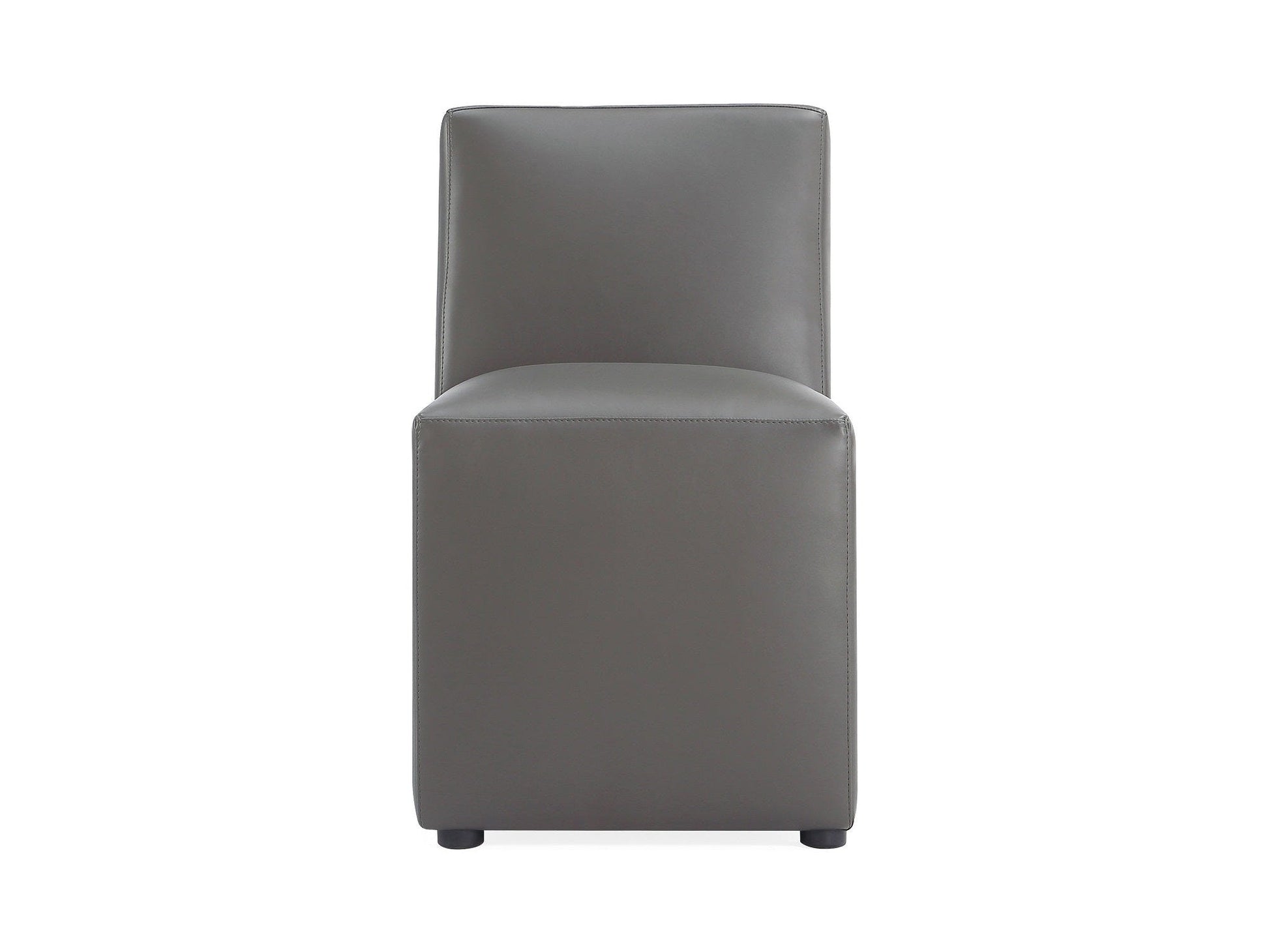 Anna Square Faux Leather Dining Chair in Pewter - Ornate Home