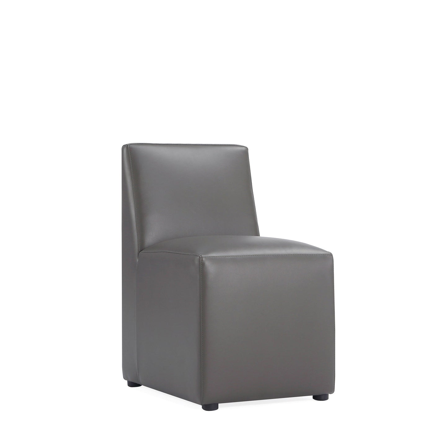 Anna Square Faux Leather Dining Chair in Pewter - Ornate Home