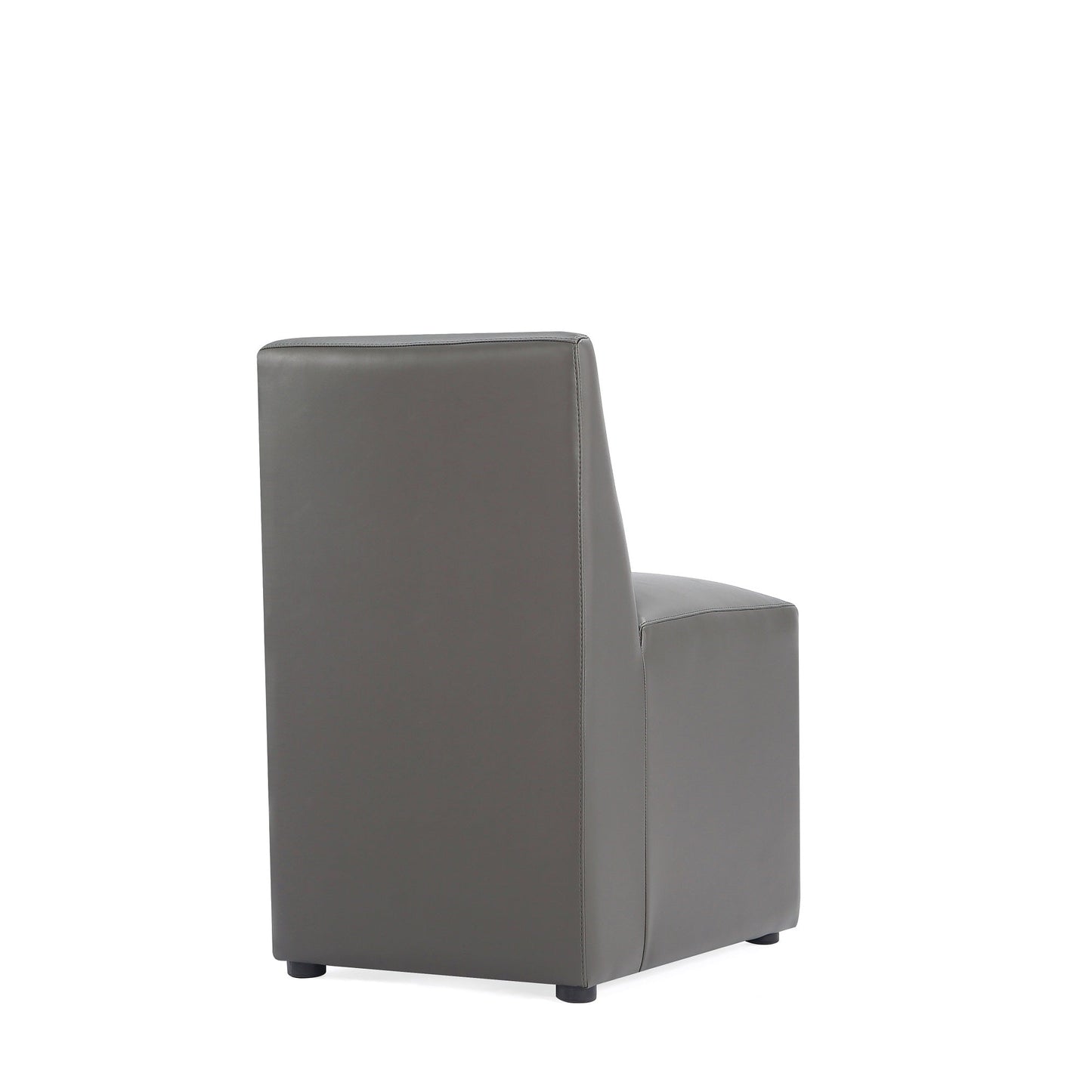 Anna Square Faux Leather Dining Chair in Pewter - Ornate Home
