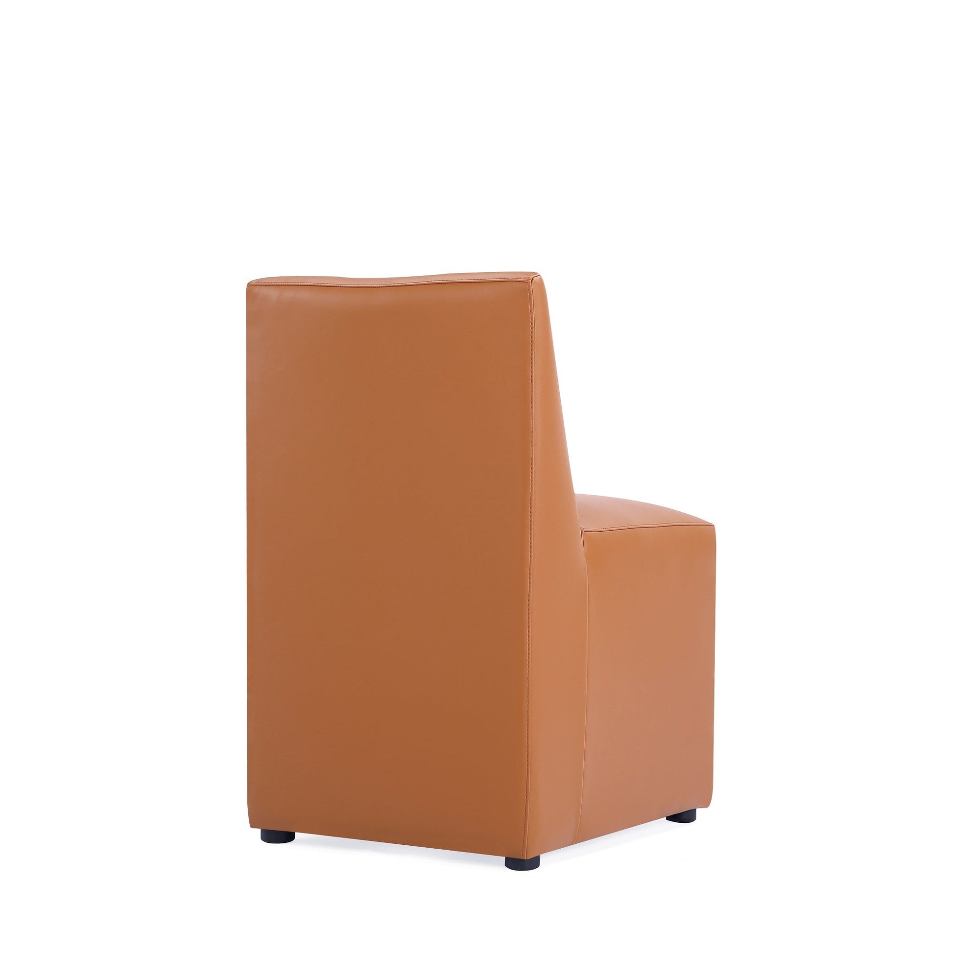 Anna Square Faux Leather Dining Chair in Saddle - Ornate Home