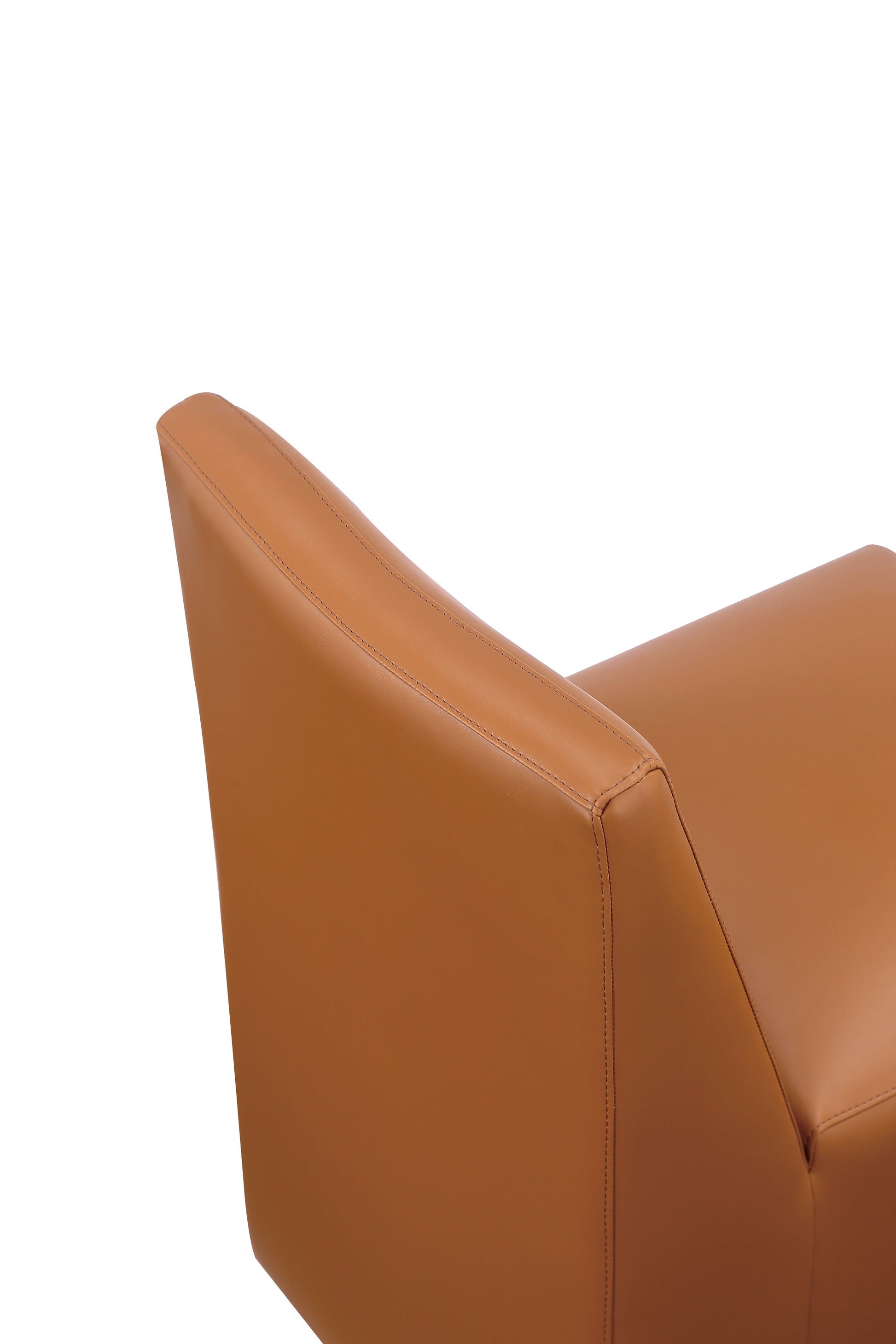Anna Square Faux Leather Dining Chair in Saddle - Ornate Home