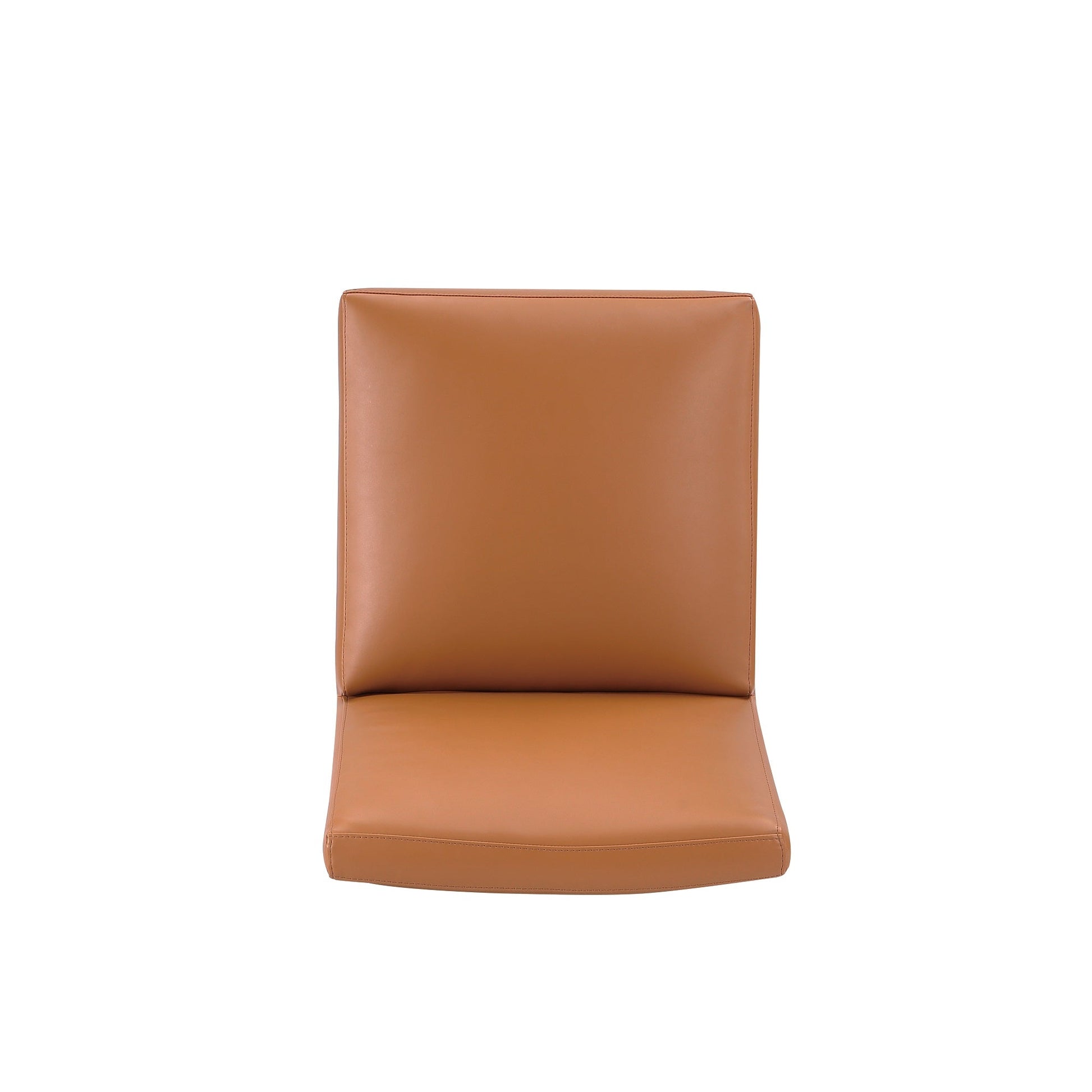 Anna Square Faux Leather Dining Chair in Saddle (set of 2) - Ornate Home