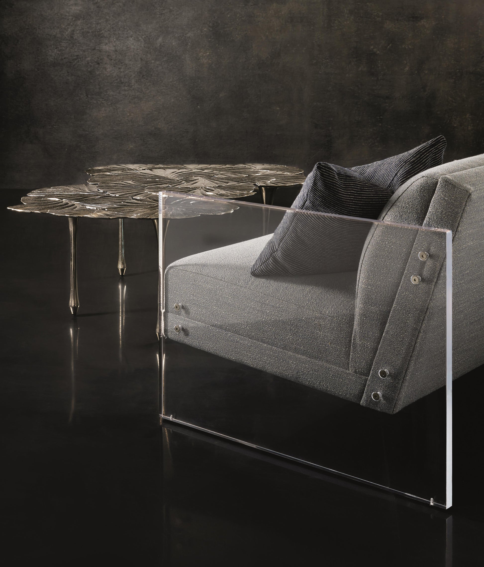 Annabella Satin Nickel Cocktail Table - Ornate Home