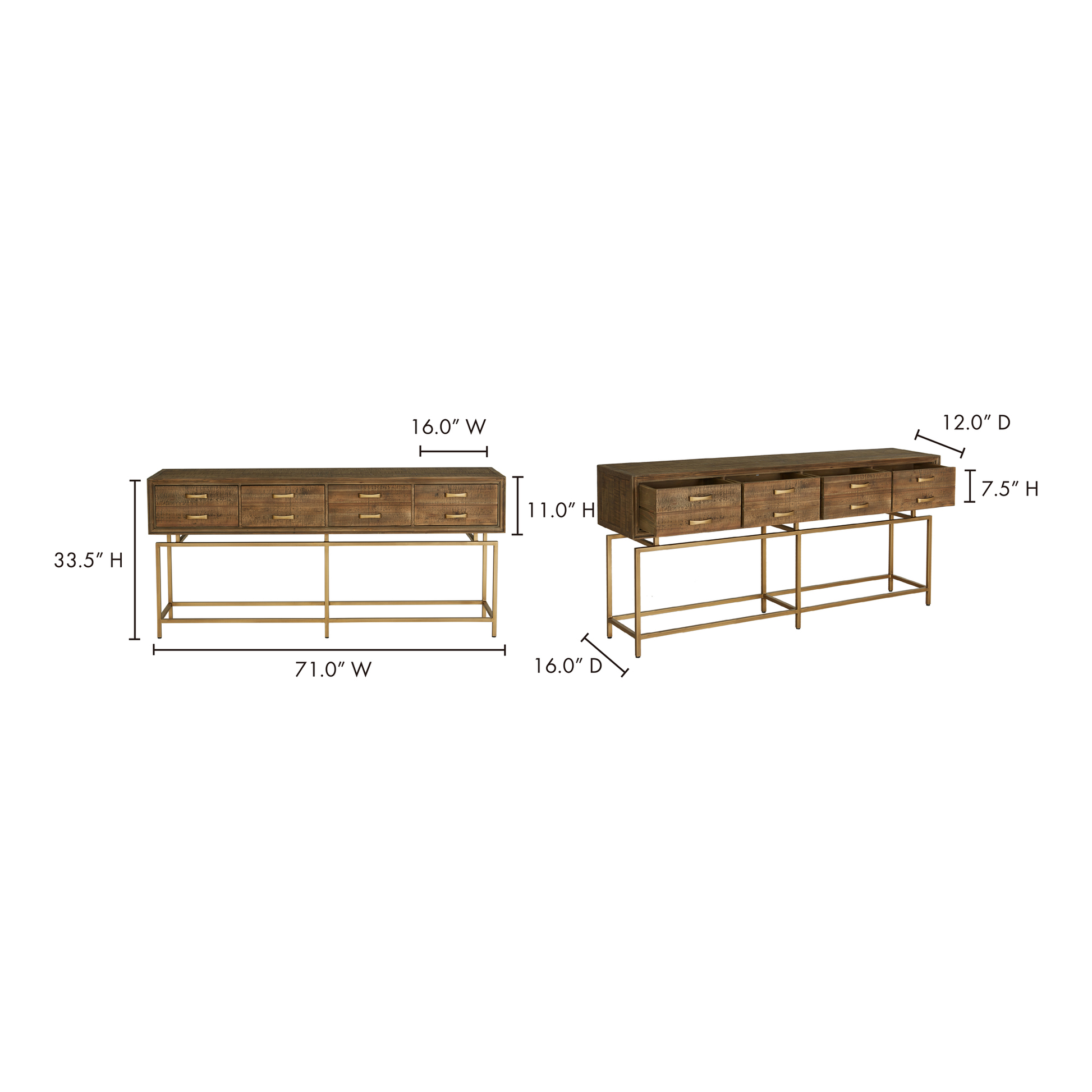 Annecy Natural Console Table - Ornate Home
