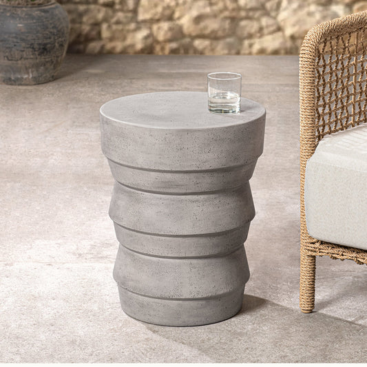 Anora Light Gray Outdoor Accent Table - Ornate Home
