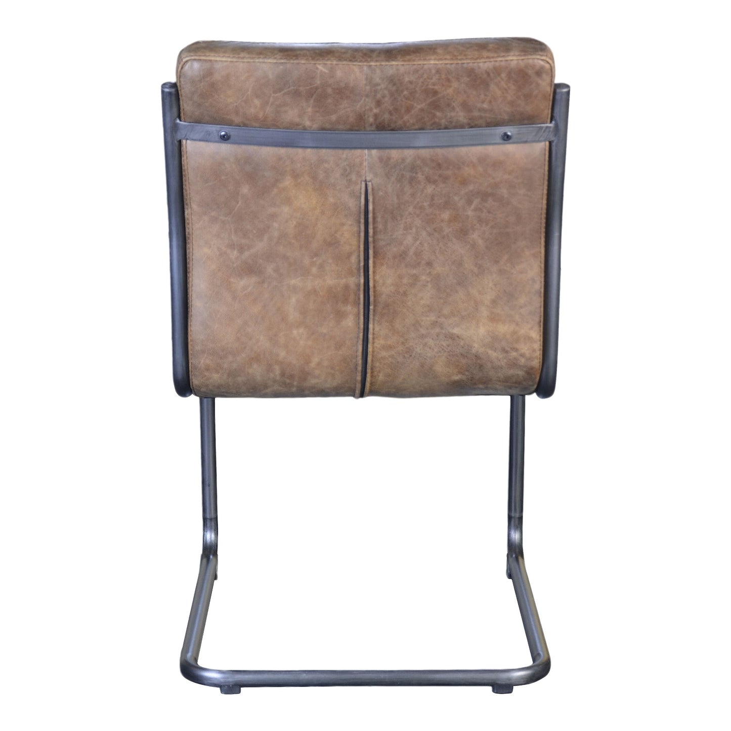 Anse Brown Leatherl Dining Chair (Set of 2) - Ornate Home