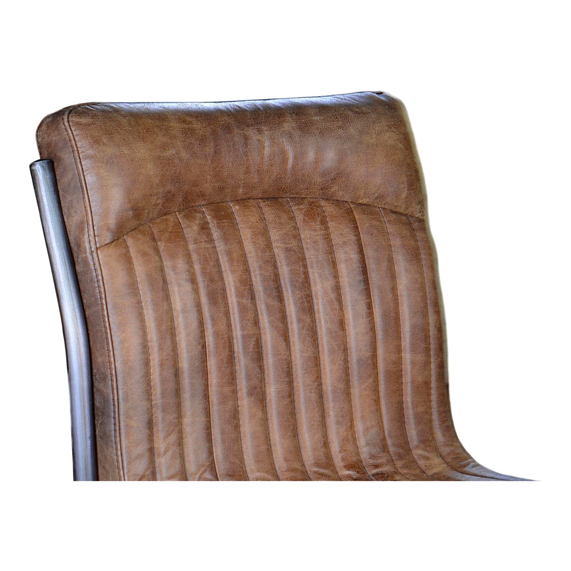 Anse Brown Leatherl Dining Chair (Set of 2) - Ornate Home