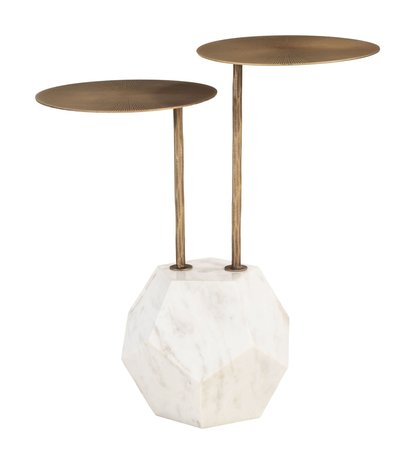 Anten Brass & White Side Table - Ornate Home