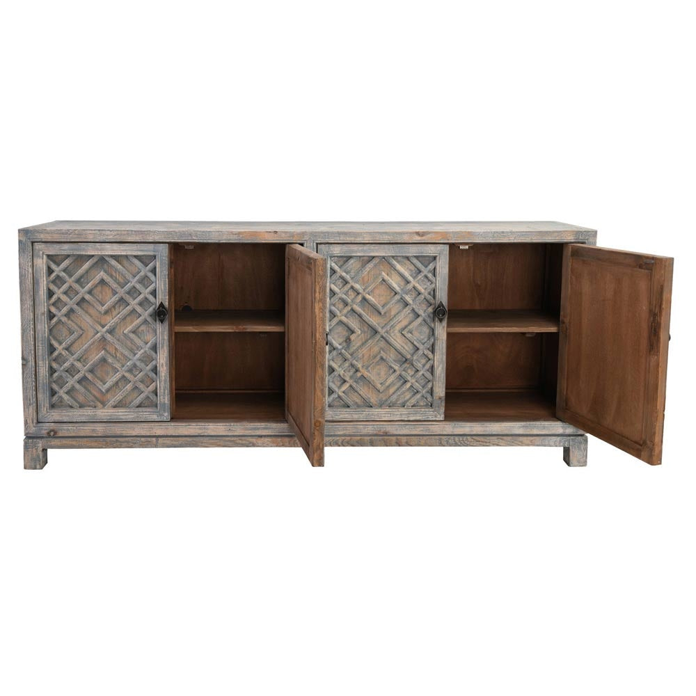 Antigua Timeworn Gray Cabinet - Ornate Home