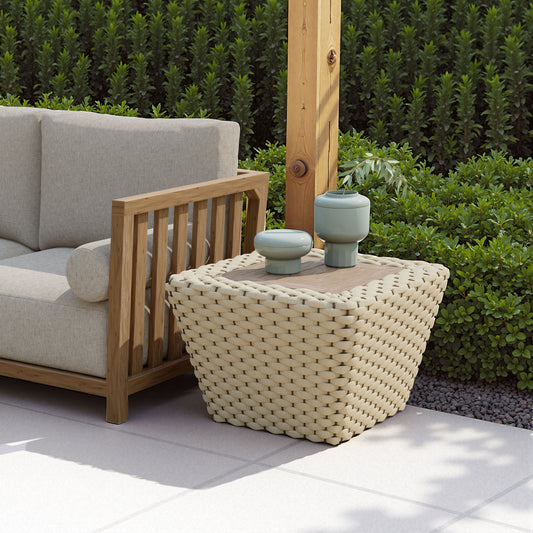 Antul White & Natural Outdoor Coffee Table - Ornate Home