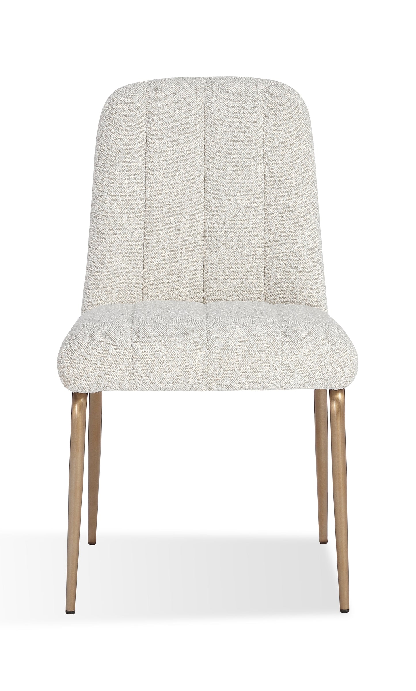 Apollo Upholstered Dining Chair in Ricotta Boucle and Brushed Bronze Metal (Set of 2) - Ornate Home