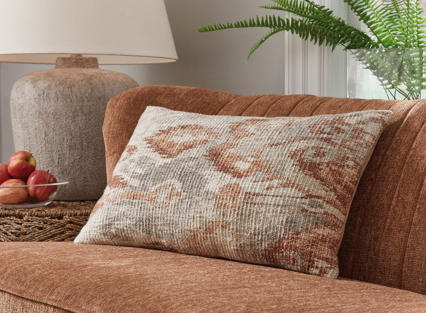 Aprover Rust/Gray/White Pillow- Viva Furn