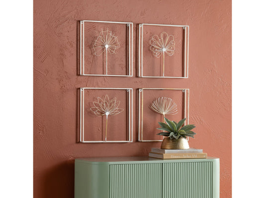 Arabello White/Gold Wall Art (Set Of 4) - Ornate Home