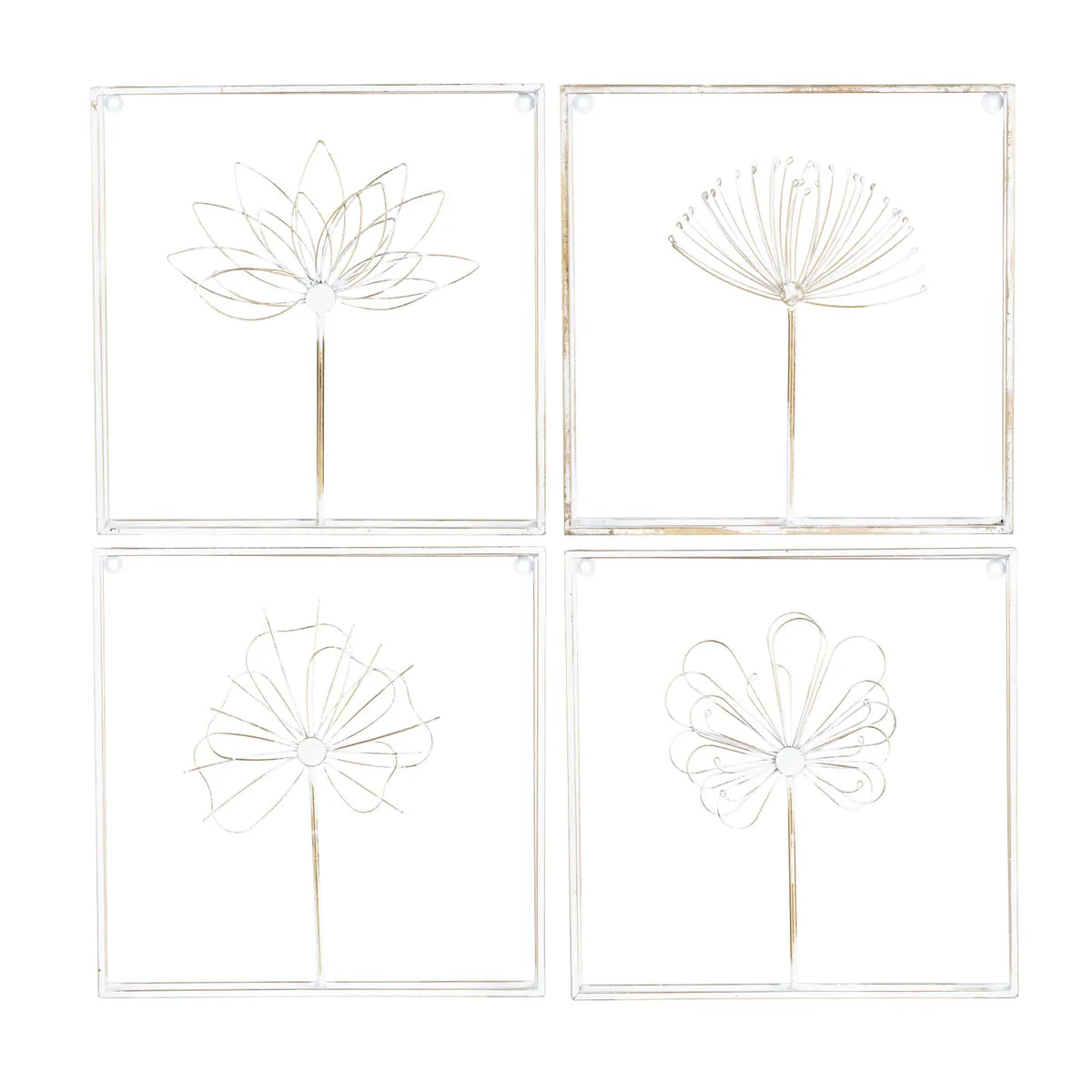 Arabello White/Gold Wall Art (Set Of 4) - Ornate Home