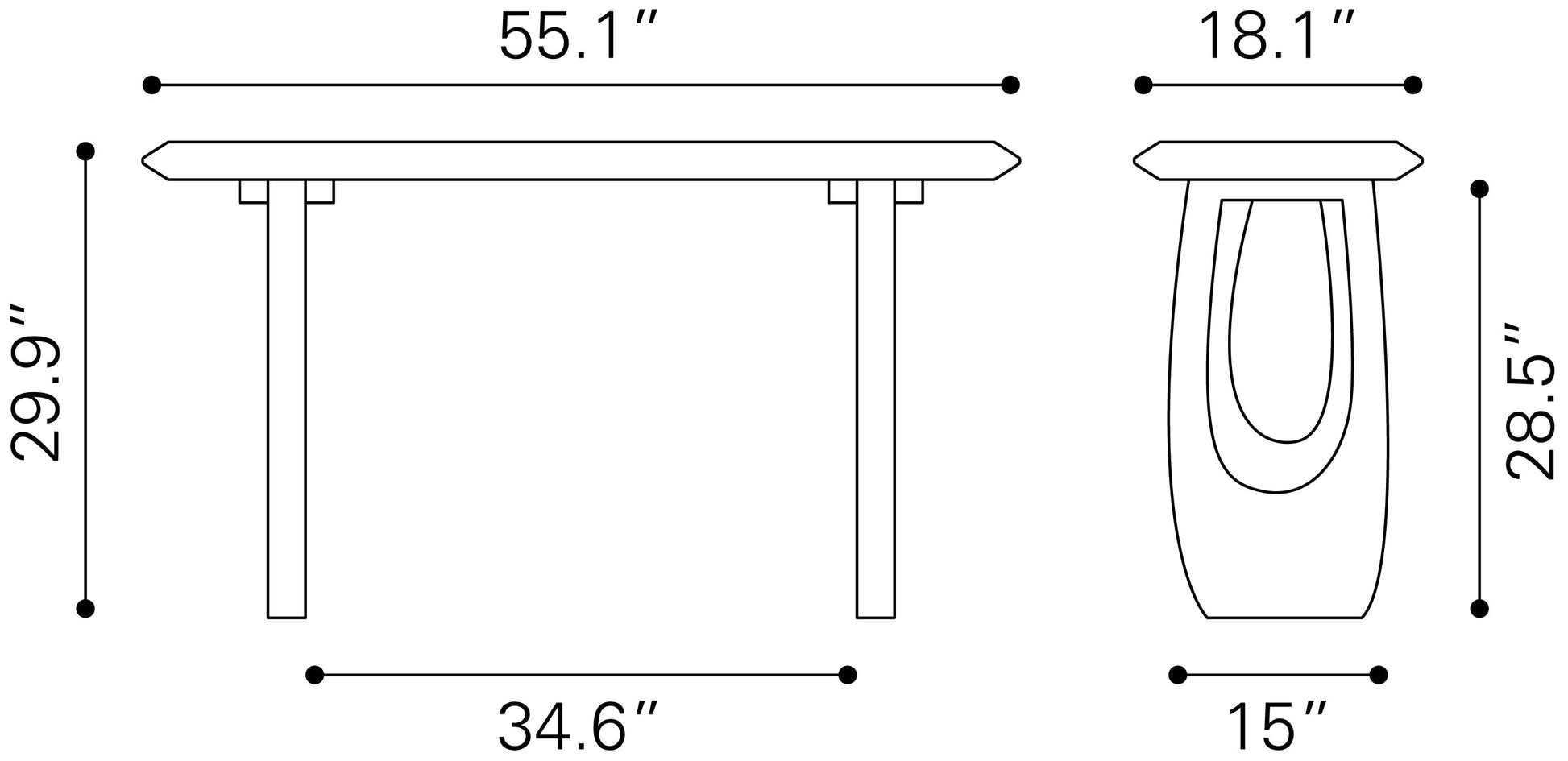 Arasan Black Console Table - Ornate Home