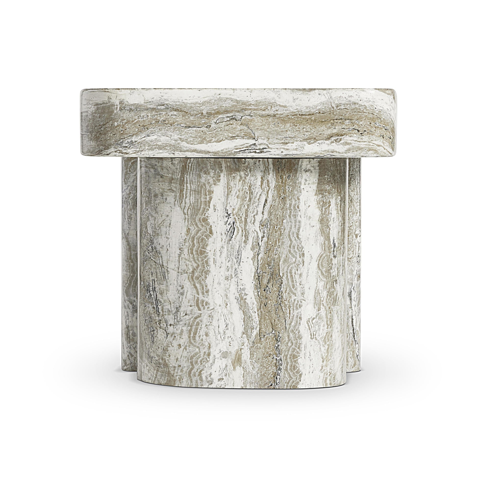 Arcadia Kalta Faux Stone Side Table - Ornate Home