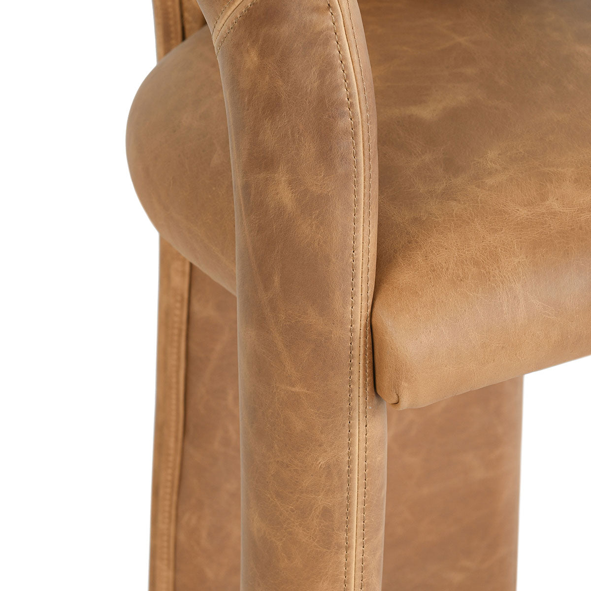 Archie Maple Brown Leather 26" Counter Stool - Ornate Home