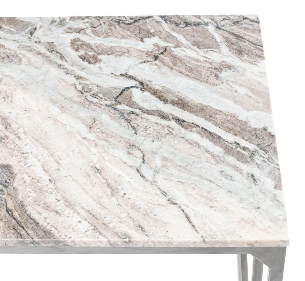 Architect’s Studio Silver Open Desk With Shelves Marble Top - Ornate Home