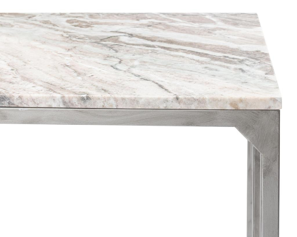Architect’s Studio Silver Open Desk With Shelves Marble Top - Ornate Home
