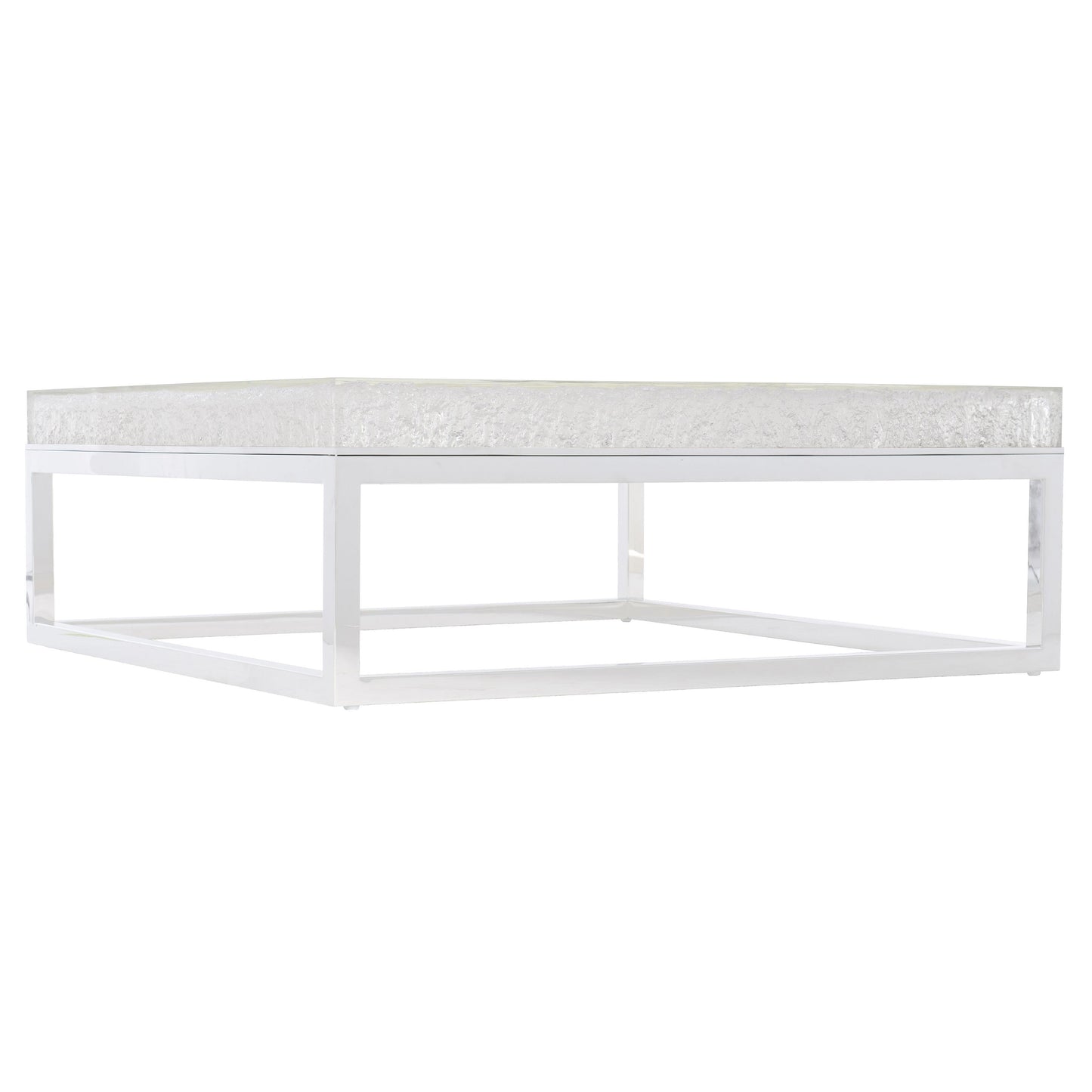 Arctic Ice Acrylic/Polished Stainless Steel Cocktail Table - Ornate Home