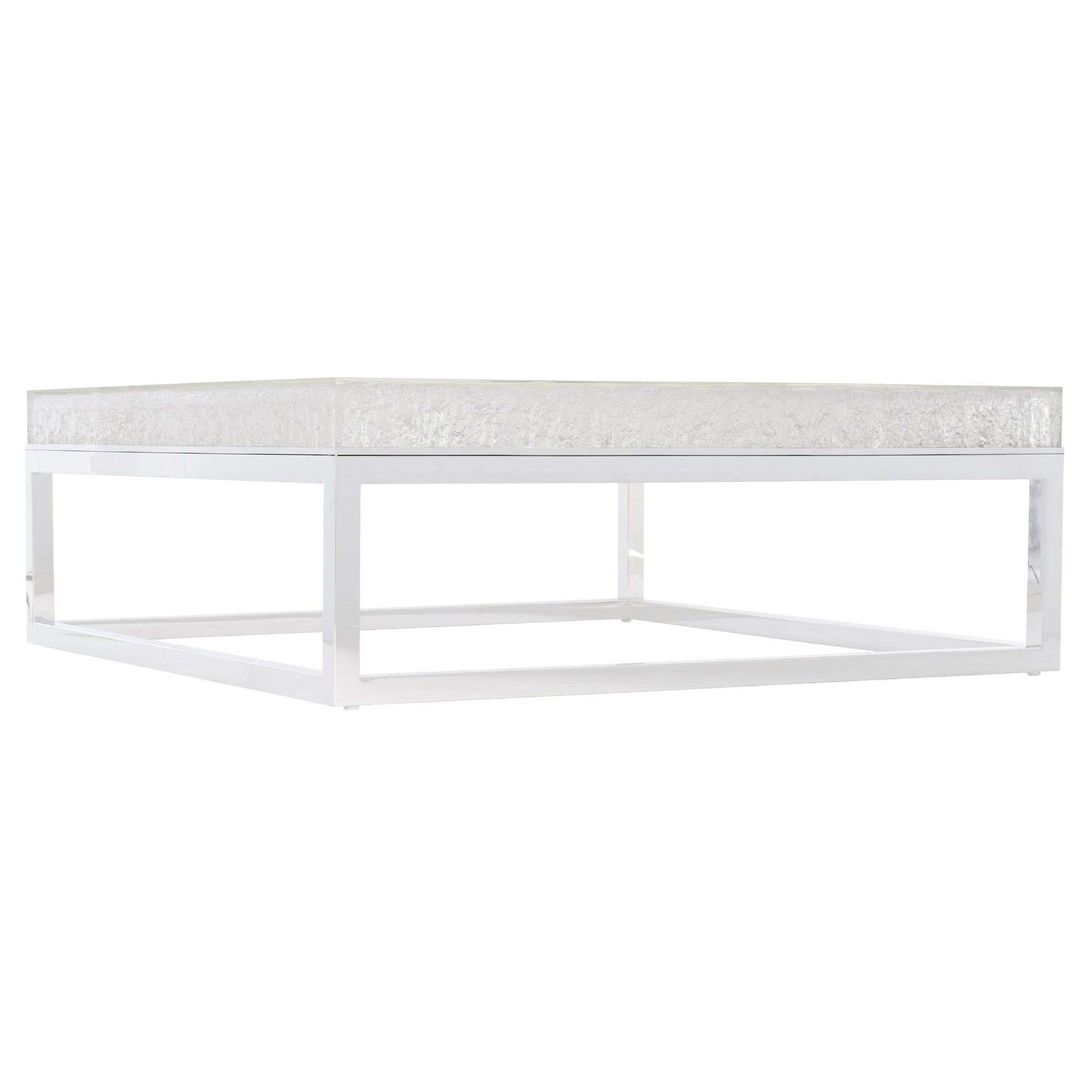 Arctic Ice Acrylic/Polished Stainless Steel Cocktail Table - Ornate Home