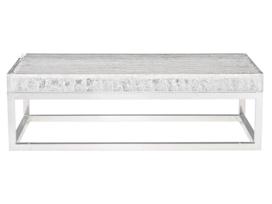 Arctic Ice Acrylic/Polished Stainless Steel Cocktail Table - Ornate Home