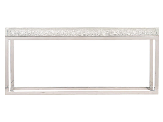 Arctic Ice/Polished Stainless Steel Console Table - Ornate Home