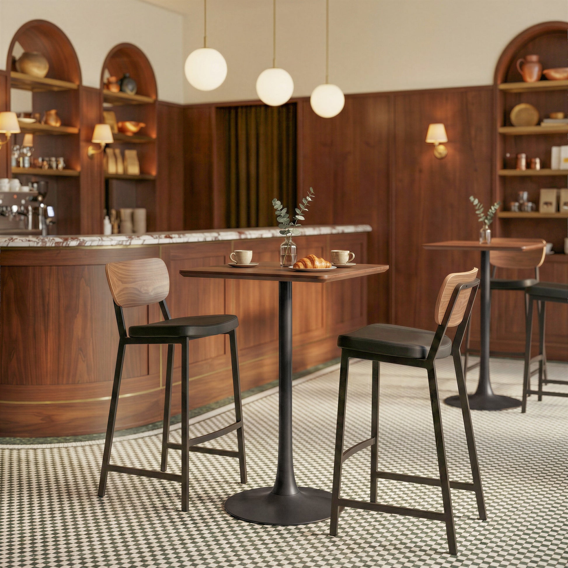 Ardenne Black & Brown Barstool (Set of 2) - Ornate Home