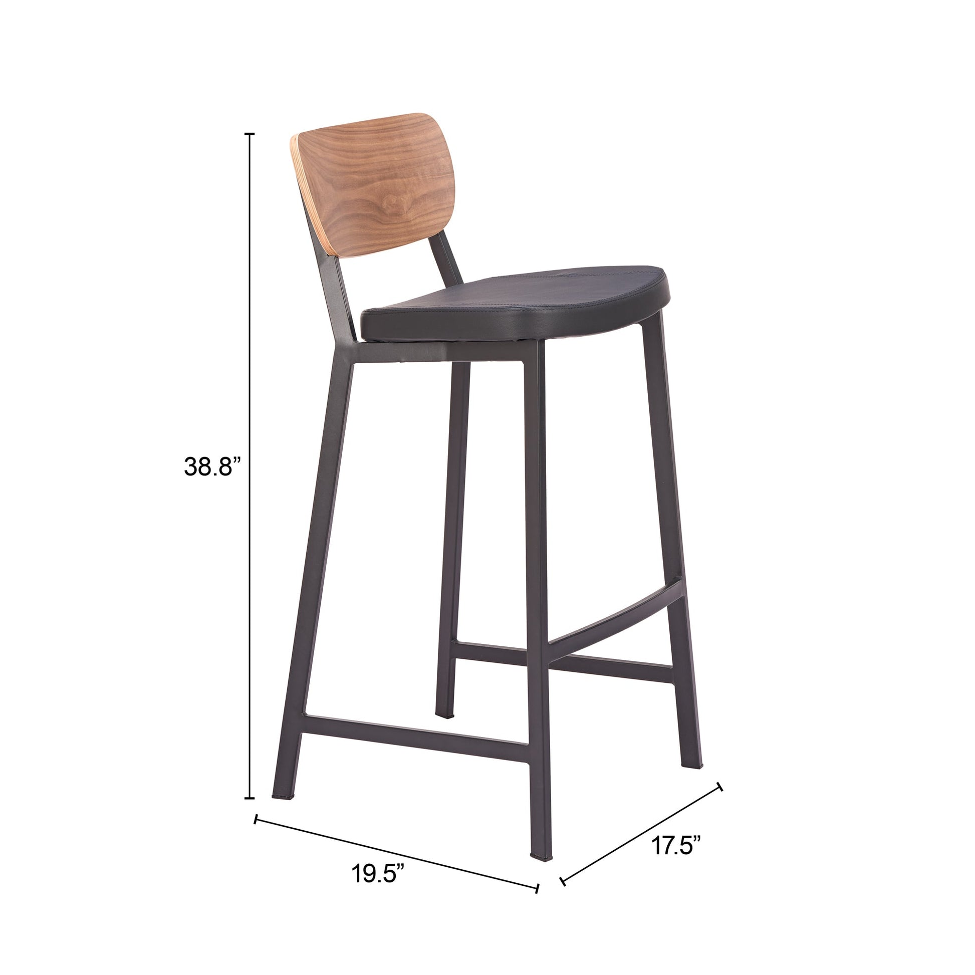 Ardenne Black & Brown Barstool (Set of 2) - Ornate Home