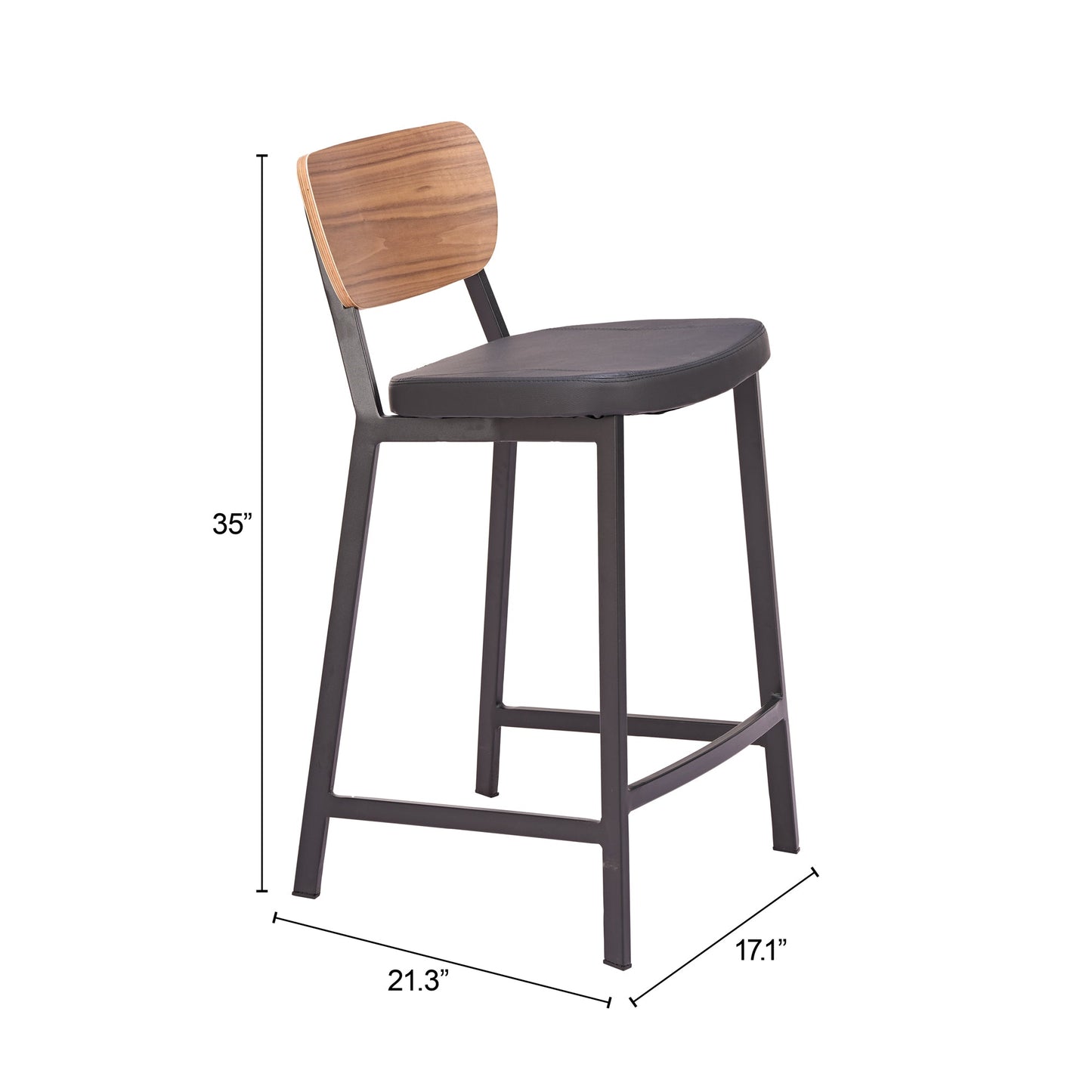 Ardenne Black & Brown Counter Stool (Set of 2) - Ornate Home