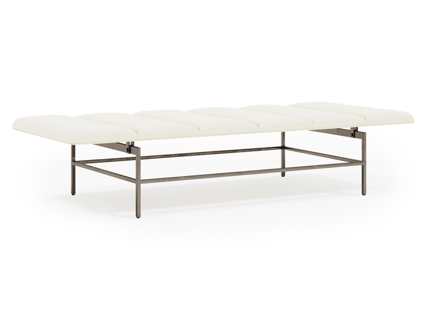 Ardmore White/Cream Leather Bench - Ornate Home