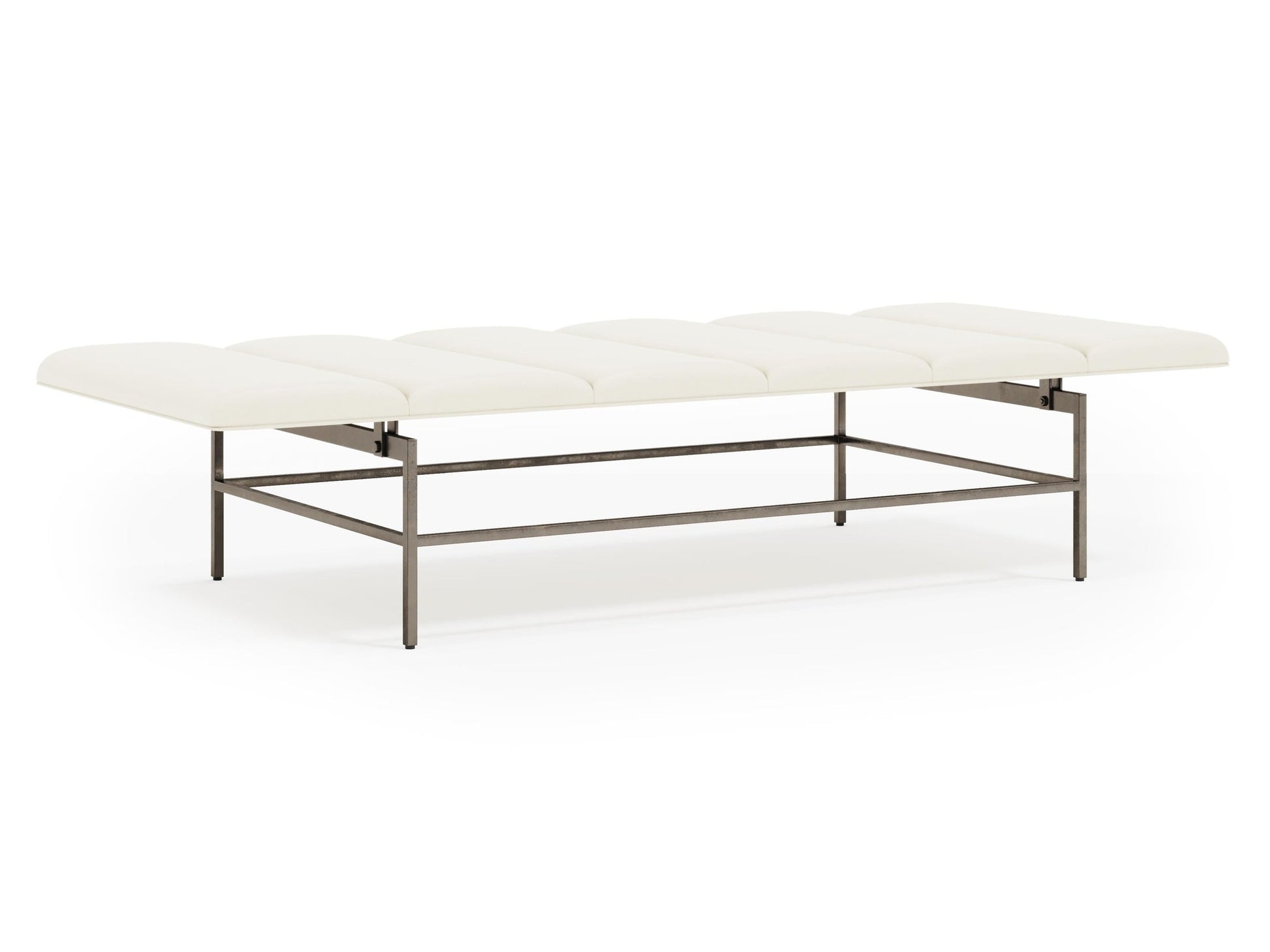 Ardmore White/Cream Leather Bench - Ornate Home