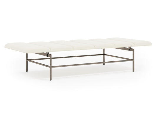 Ardmore White/Cream Leather Bench - Ornate Home