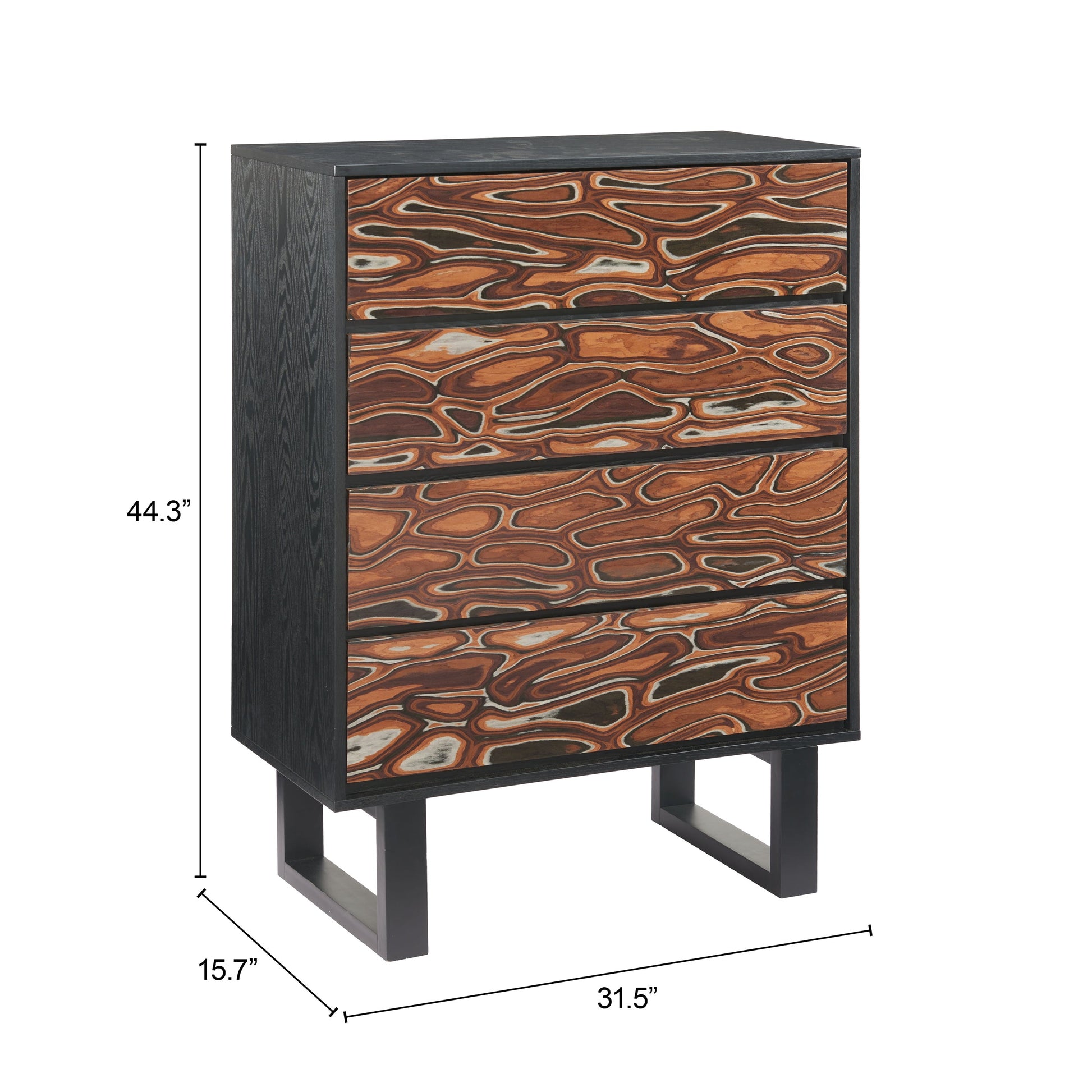 Aremi Brown & Black Chest - Ornate Home