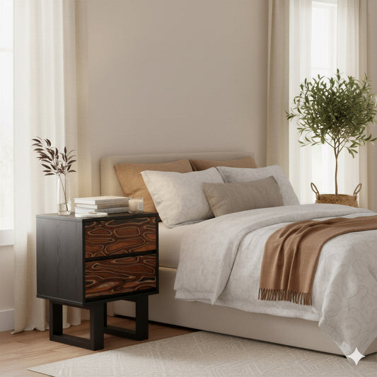 Aremi Brown & Black Nightstand - Ornate Home