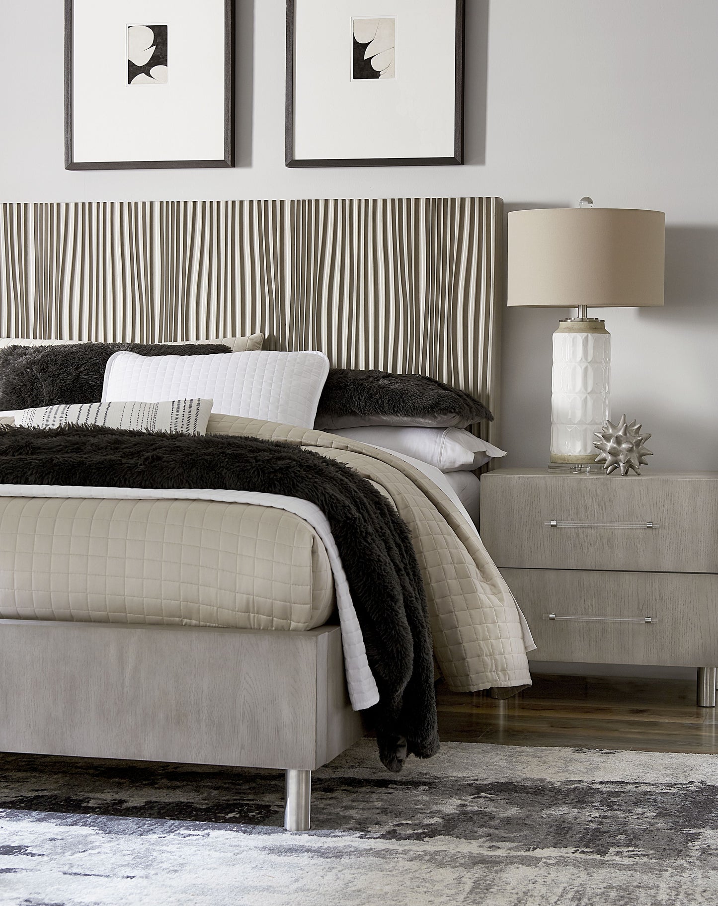 Argento Nightstand in Misty Grey - Ornate Home