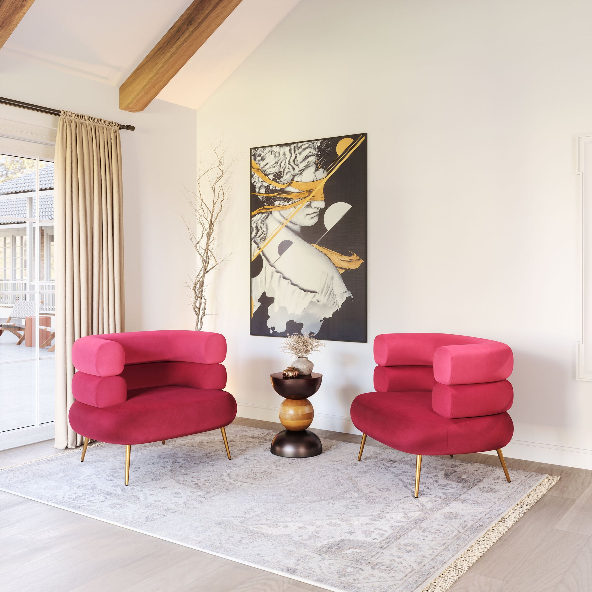 Arish Red Accent Chair - Ornate Home