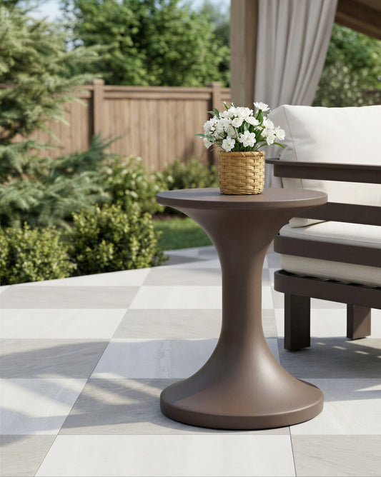 Arka Brown Outdoor Side Table - Ornate Home